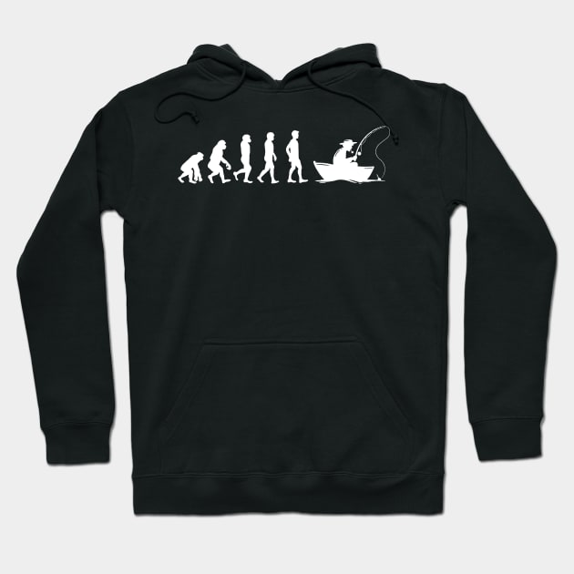 Funny Evolution Of Man and Boat Fishing Hoodie by DragonTees